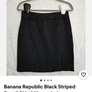 Banana Republic Black Striped Pencil Skirt